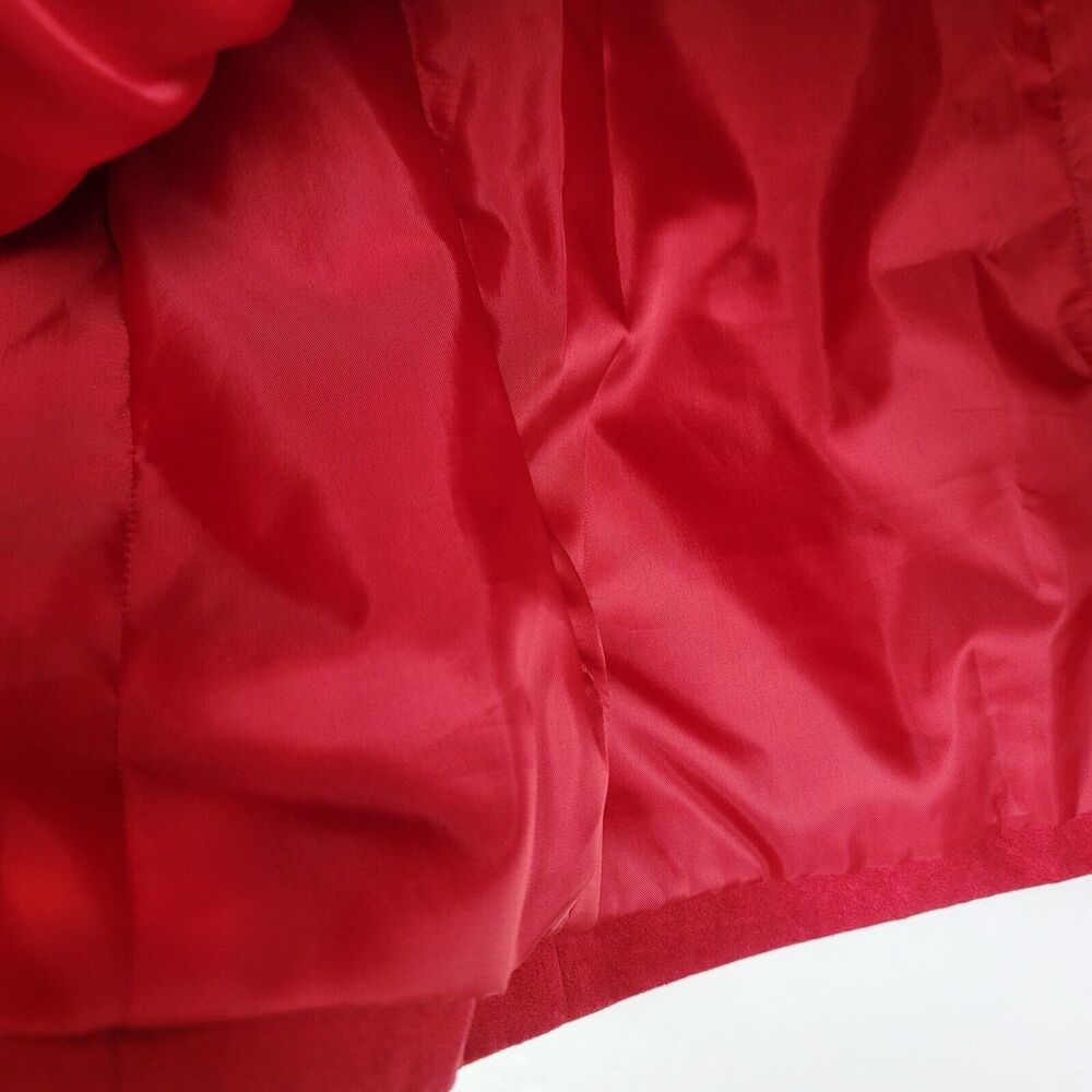 Alfred Dunner Womens Red Faux Suede Jacket Sz 16 Button Front Lined Blazer - Picture 4 of 6